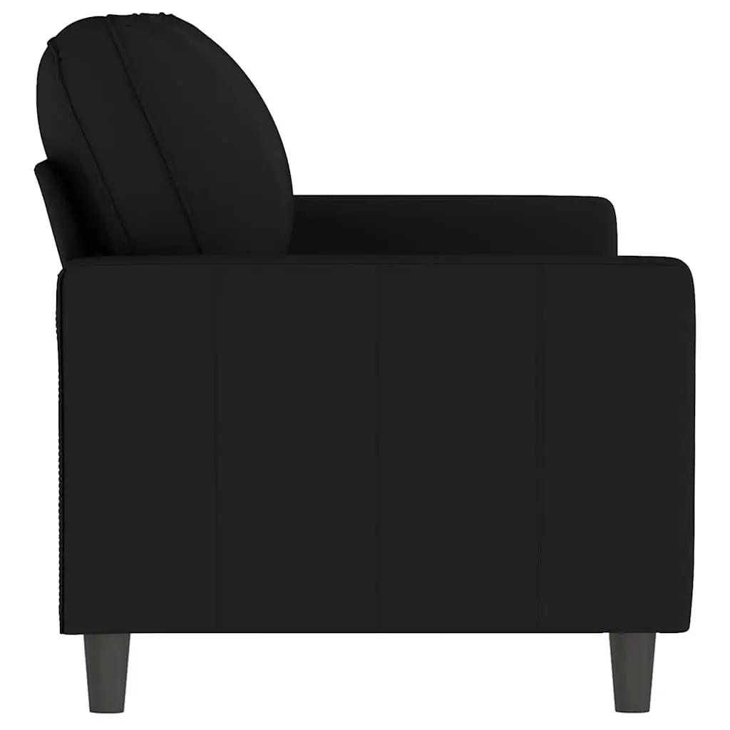 2-Seater Sofa Living Room 140cm Black Velvet Upholstered