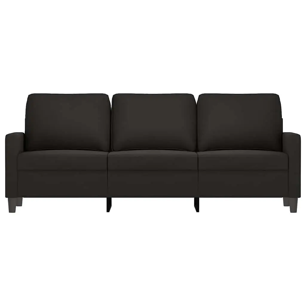 3-Seater Sofa Living Room Black 180cm Velvet Couch