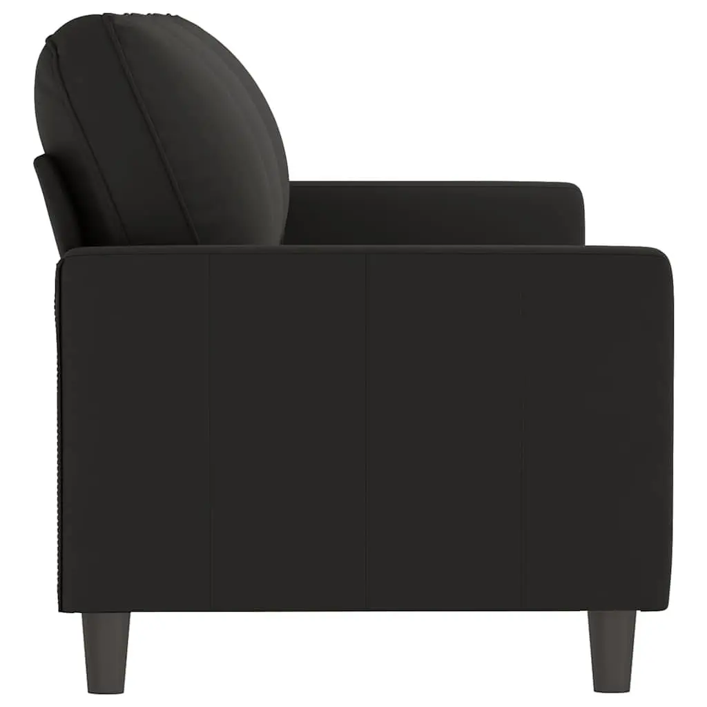 3-Seater Sofa Living Room Black 180cm Velvet Couch