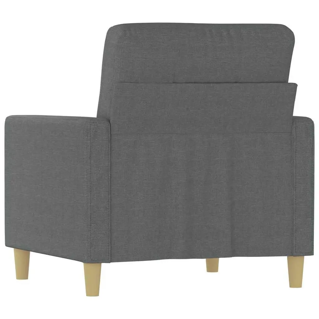 Grey Fabric Sofa Chair 60cm Compact Armchair Lounge Seat Living Room Furniture