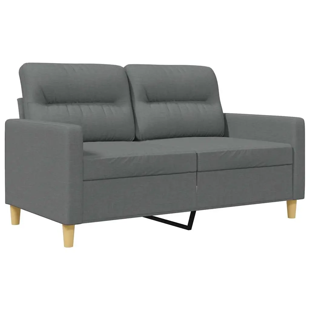 2-Seater Sofa Living Room Grey Fabric 120cm
