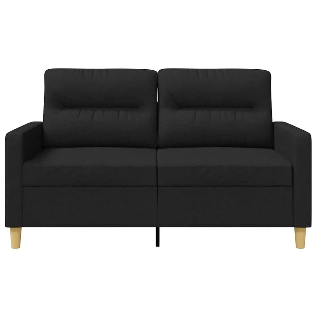 2-Seater Sofa Black Fabric Living Room Couch 120cm Modern Lounge Settee