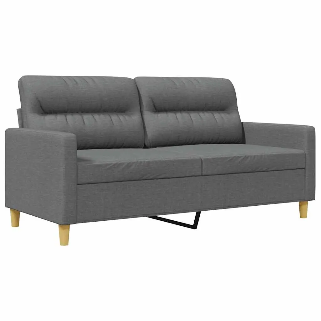 2-Seater Sofa Grey Fabric Lounge Couch