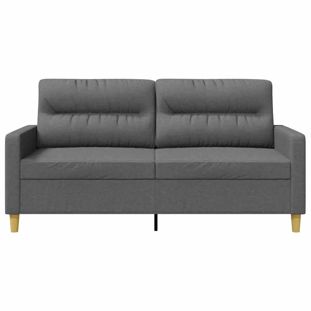 2-Seater Sofa Grey Fabric Lounge Couch