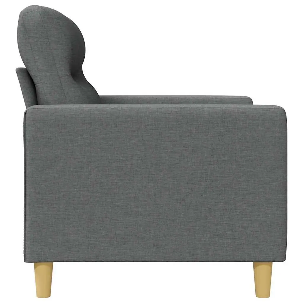 2-Seater Sofa Grey Fabric Lounge Couch
