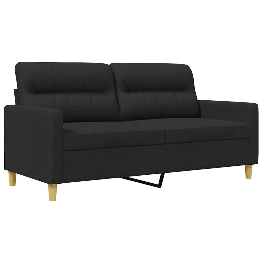 Black 2-Seater Sofa, 140cm Wide
