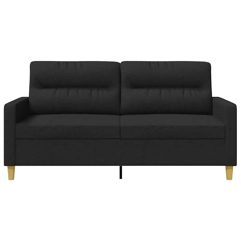 Black 2-Seater Sofa, 140cm Wide