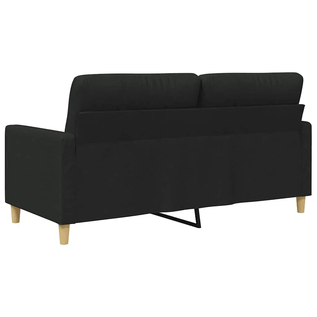 Black 2-Seater Sofa, 140cm Wide