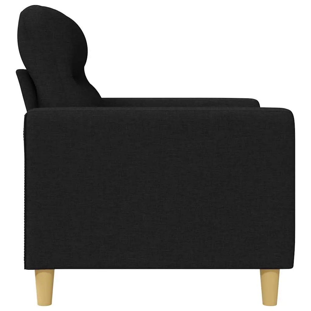 Black 2-Seater Sofa, 140cm Wide