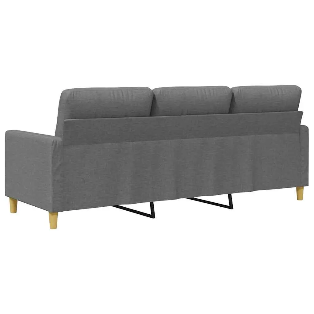 3-Seater Sofa Grey Fabric 180cm Modern Living Room Couch Lounge Seat Furniture