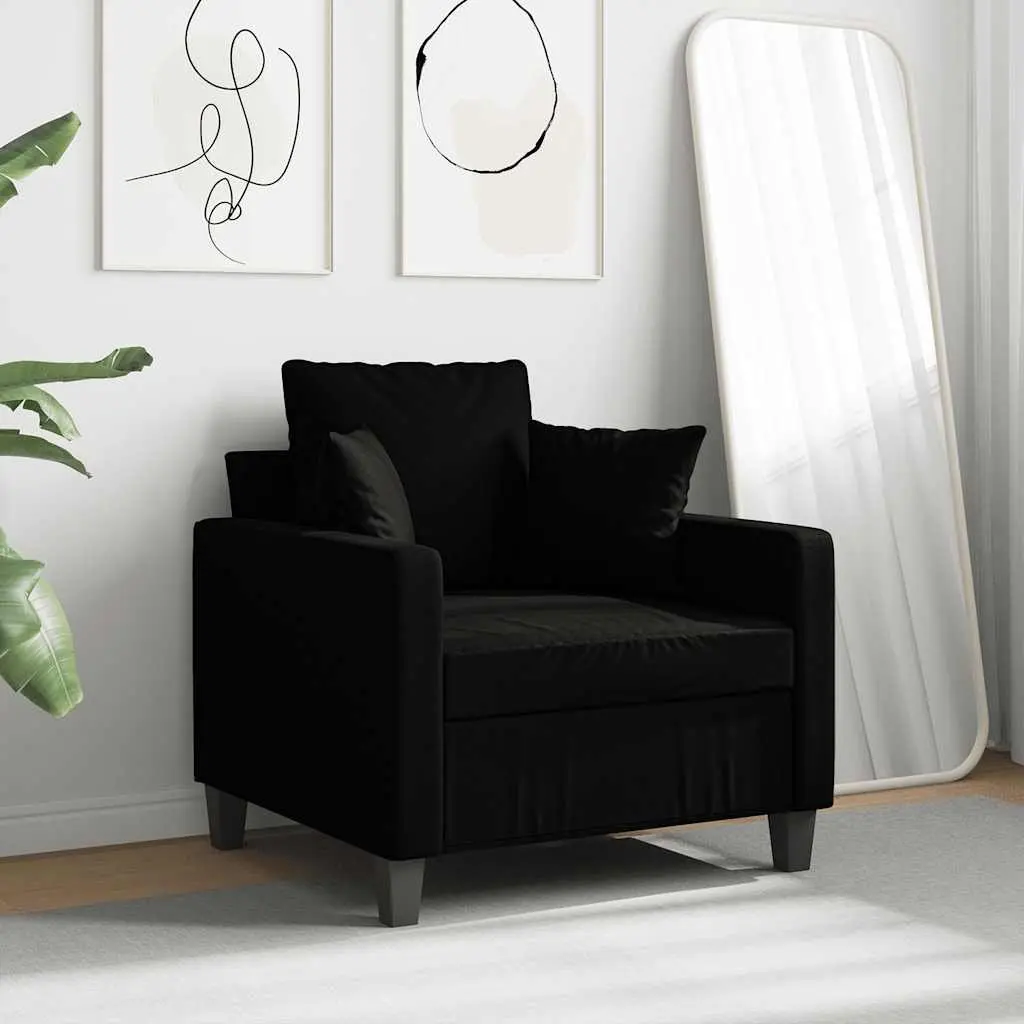 Fabric Sofa Chair for Living Room 60cm Black
