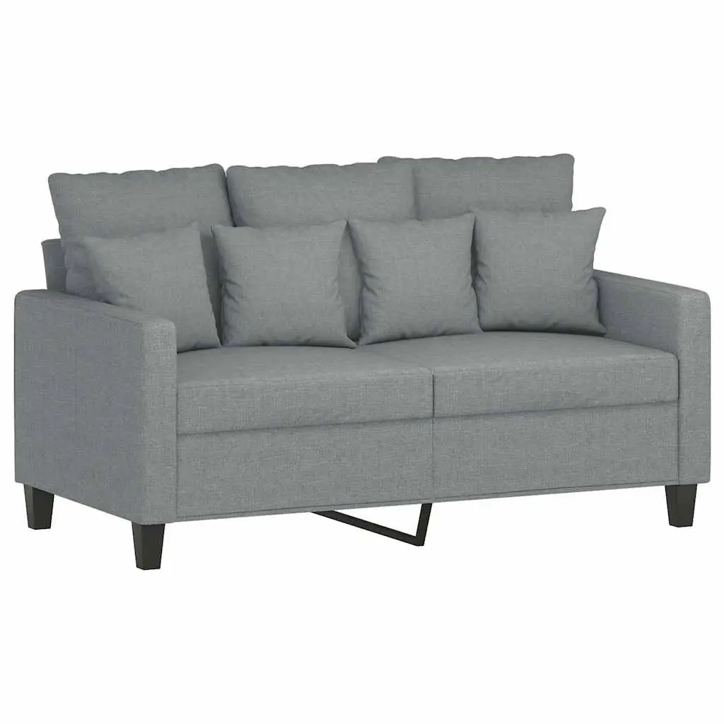 2-Seater Sofa Light Grey 120cm with Metal Frame