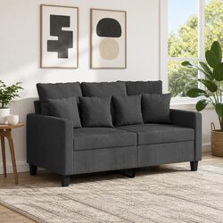 Grey Fabric 2-Seater Sofa - 120cm Wide