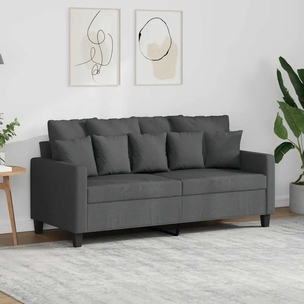 2-Seater Sofa Living Room Grey 140cm Modern Fabric Couch