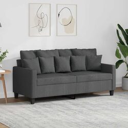 2-Seater Grey Sofa - 140cm Long, Durable Fabric