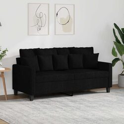 2-Seater Sofa Specifications: 140cm Black Fabric Couch