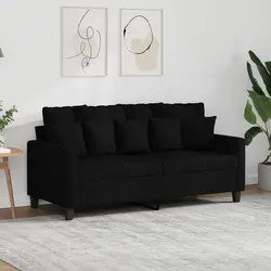 2-Seater Sofa Specifications: 140cm Black Fabric Couch