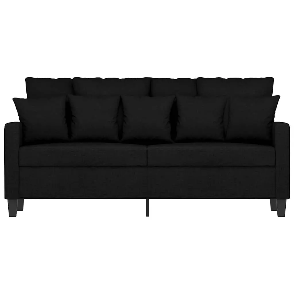 2-Seater Sofa Living Room Black 140cm Modern Fabric Couch