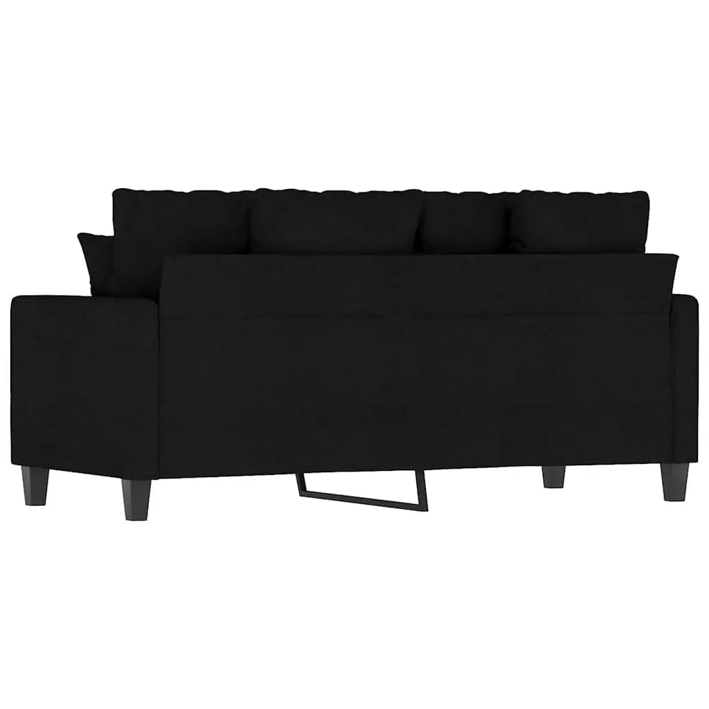 2-Seater Sofa Living Room Black 140cm Modern Fabric Couch