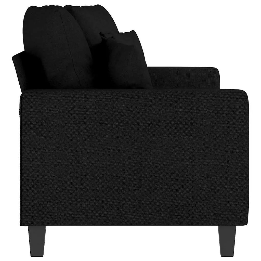 2-Seater Sofa Living Room Black 140cm Modern Fabric Couch