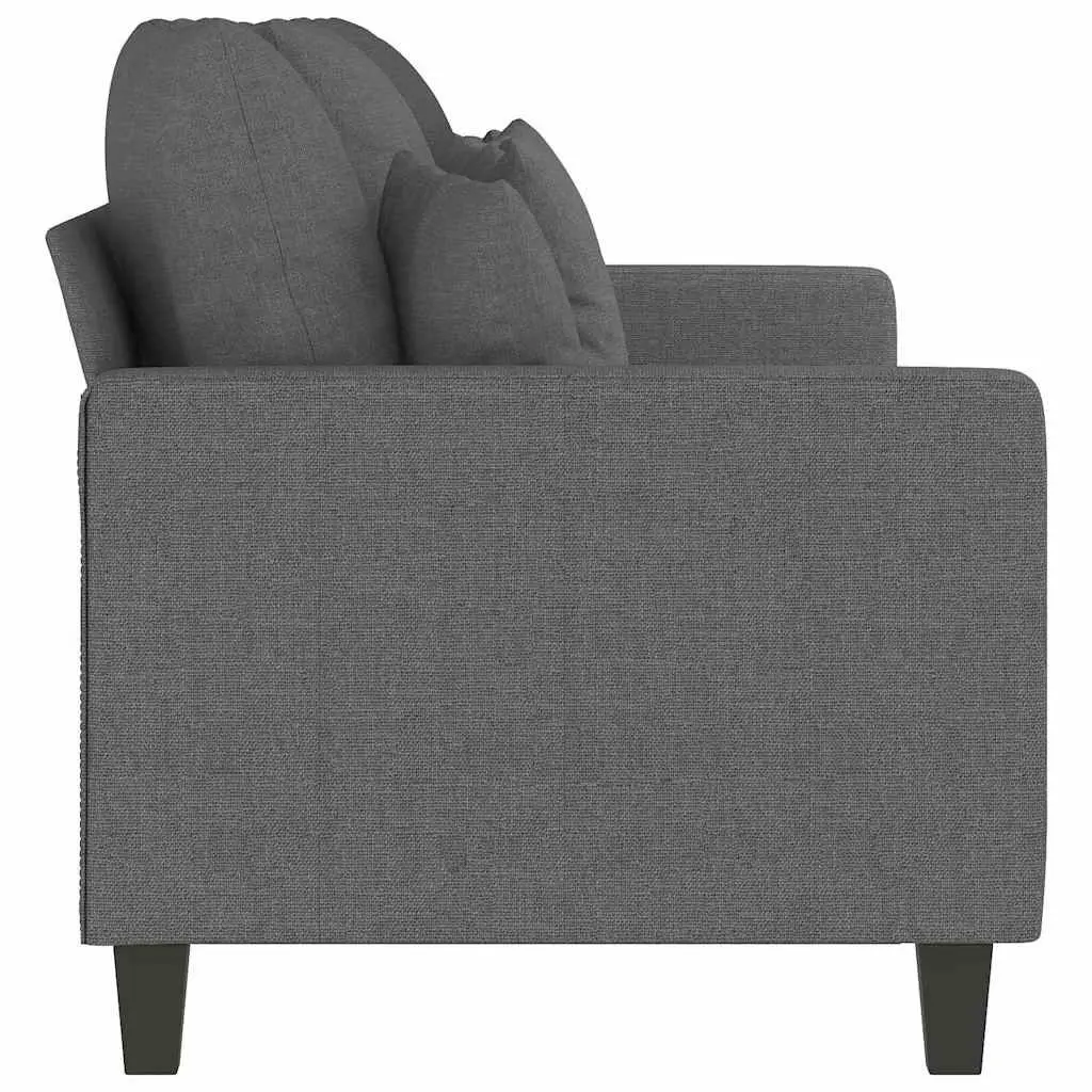 3-Seater Sofa Living Room Dark Grey 180cm Fabric Upholstered Furniture
