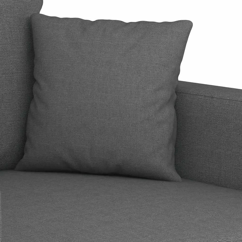 3-Seater Sofa Living Room Dark Grey 180cm Fabric Upholstered Furniture