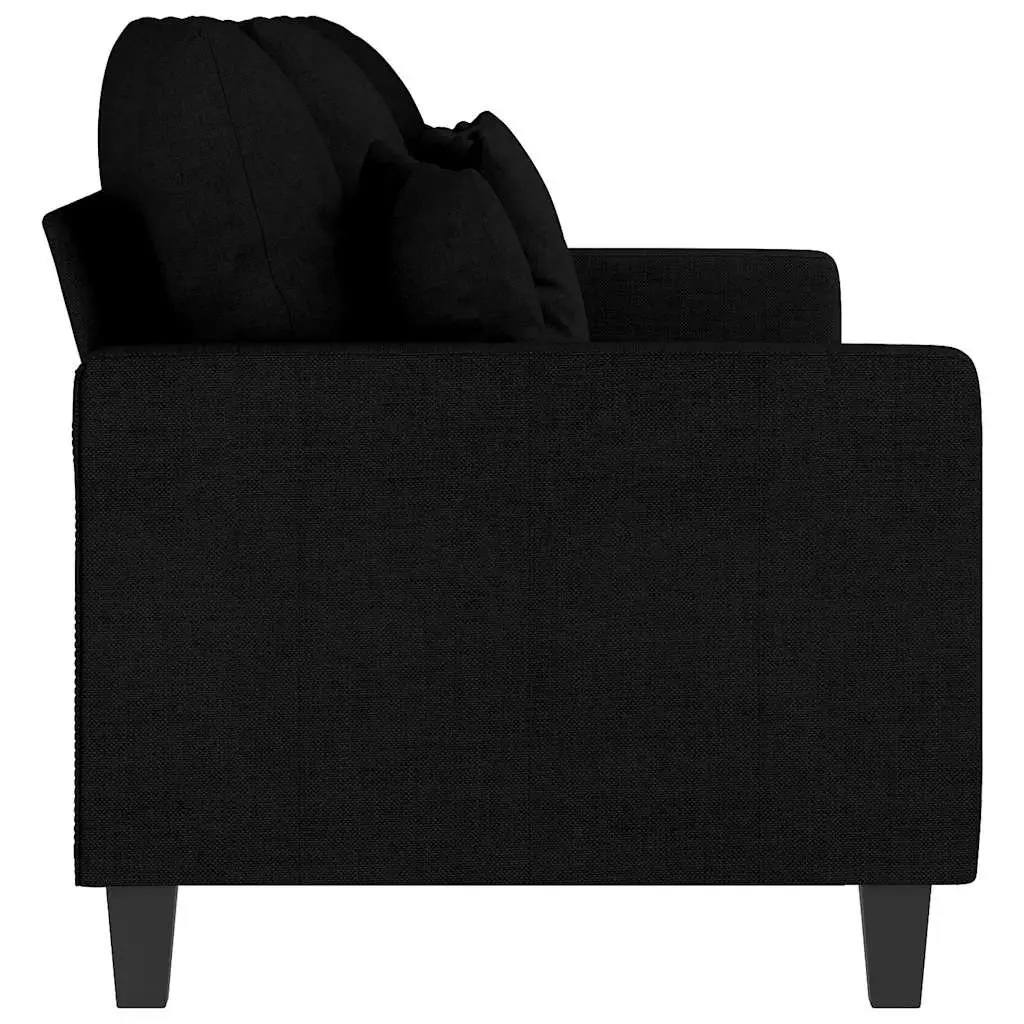 3-Seater Sofa Living Room Black 180cm Fabric Couch Modern
