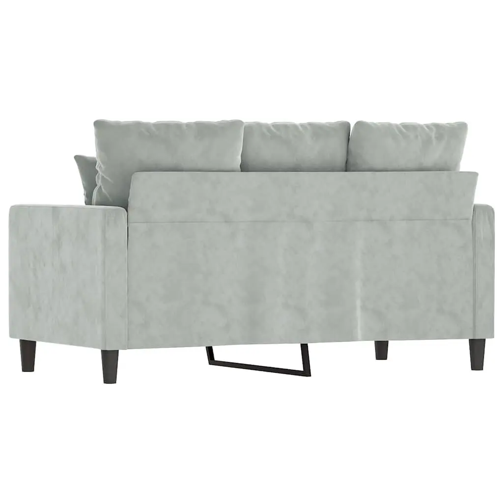 2-Seater Sofa Grey Velvet 120cm Modern Living Room Couch Comfortable Padded