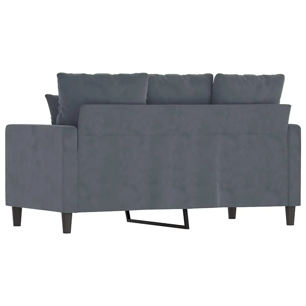 2-Seater Sofa Living Room Grey Velvet 120cm Modern Upholstered Couch