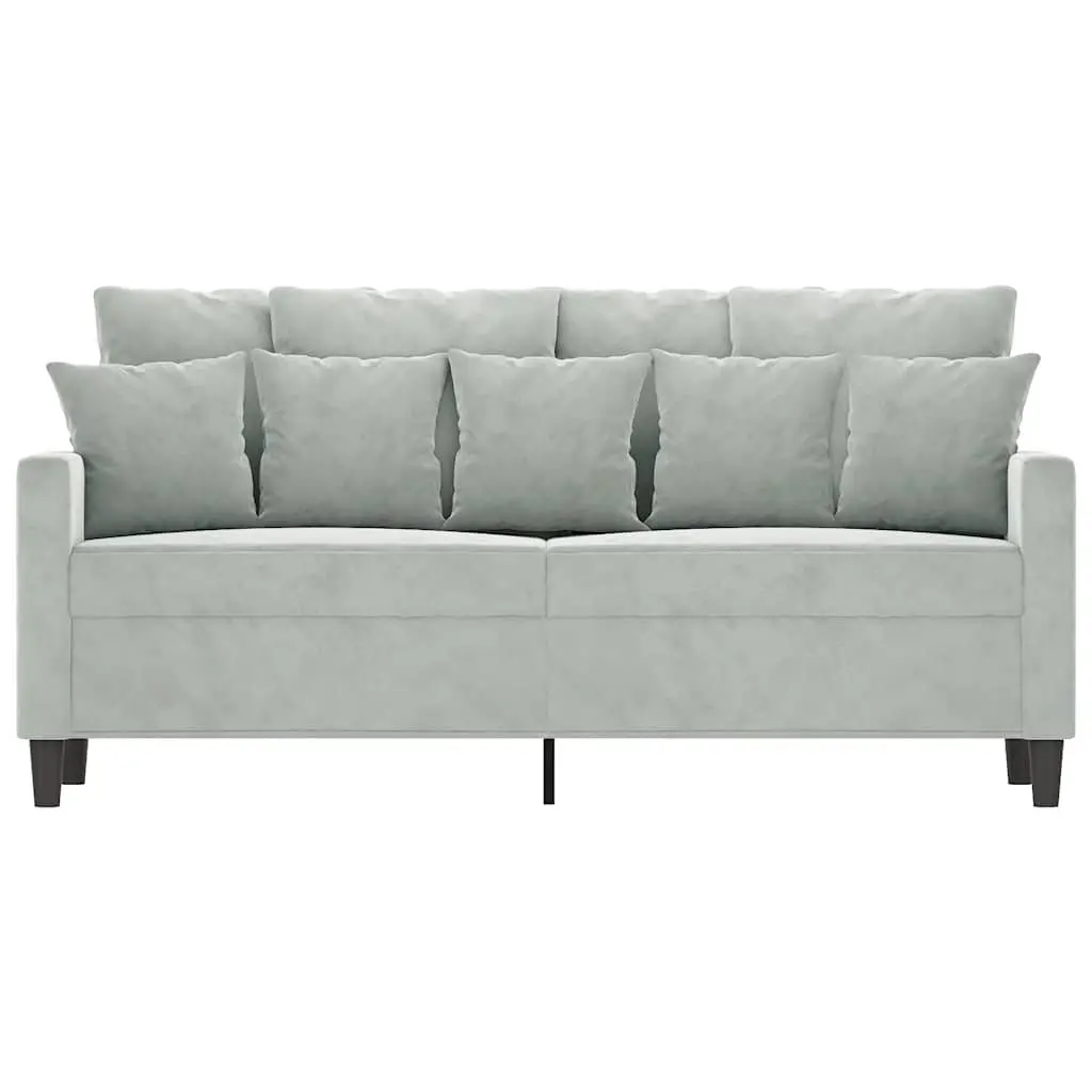 2-Seater Sofa Living Room 140cm Grey Velvet Modern Couch