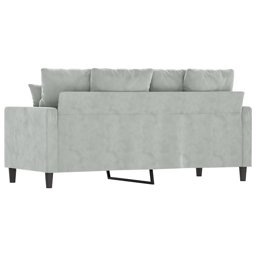 2-Seater Sofa Living Room 140cm Grey Velvet Modern Couch