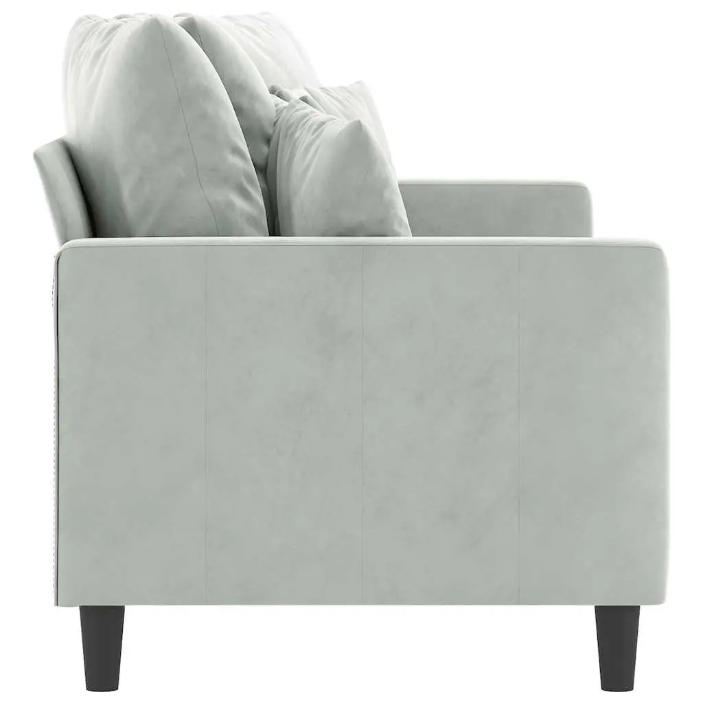 2-Seater Sofa Living Room 140cm Grey Velvet Modern Couch