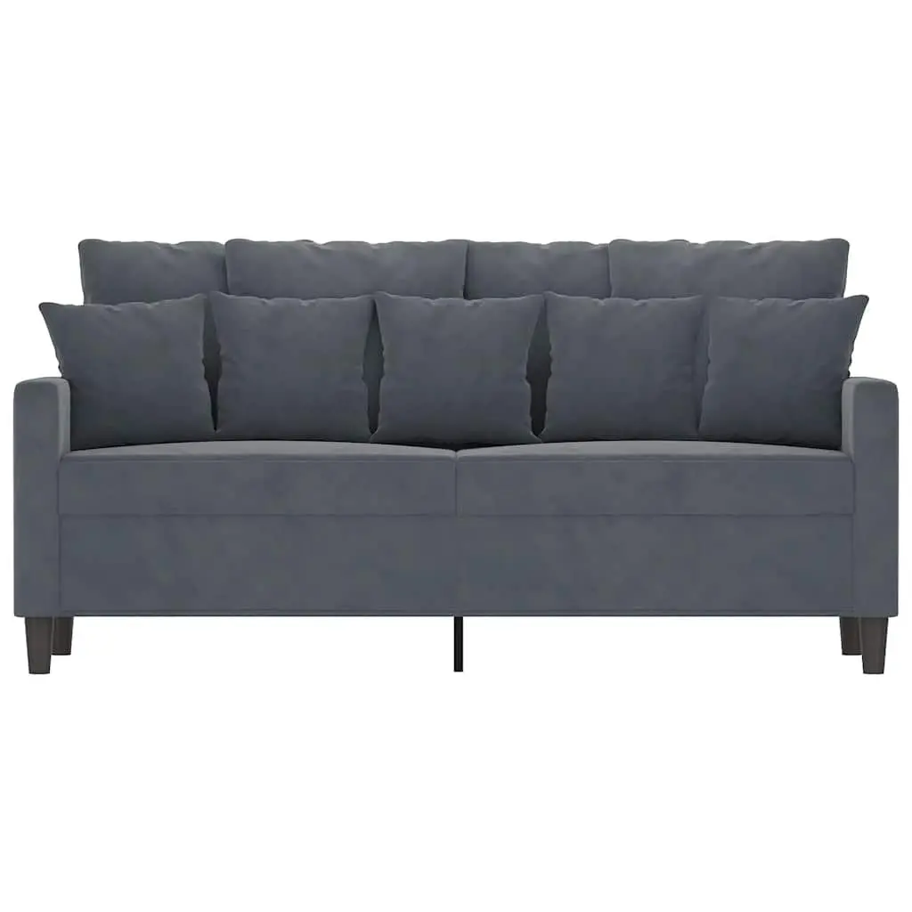 2-Seater Sofa Grey Velvet 140cm Modern Living Room Couch
