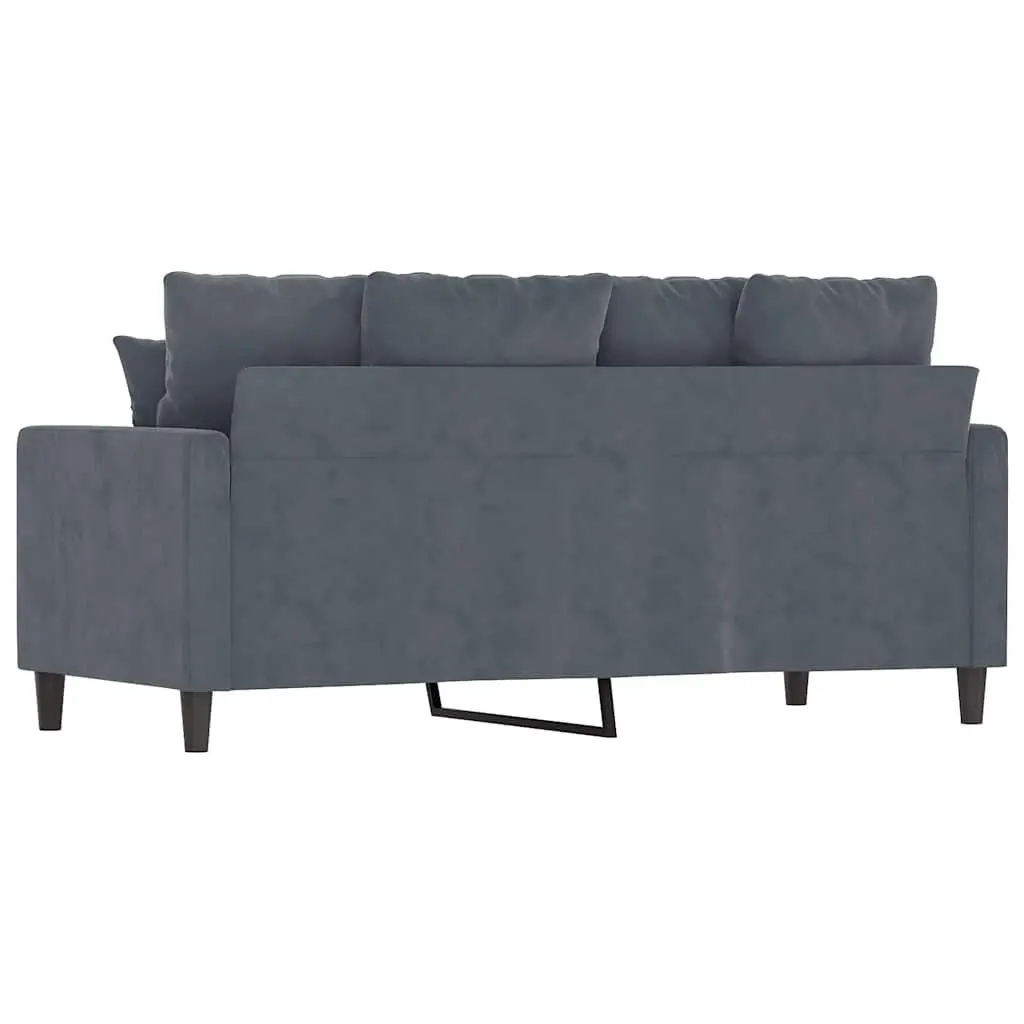 2-Seater Sofa Grey Velvet 140cm Modern Living Room Couch