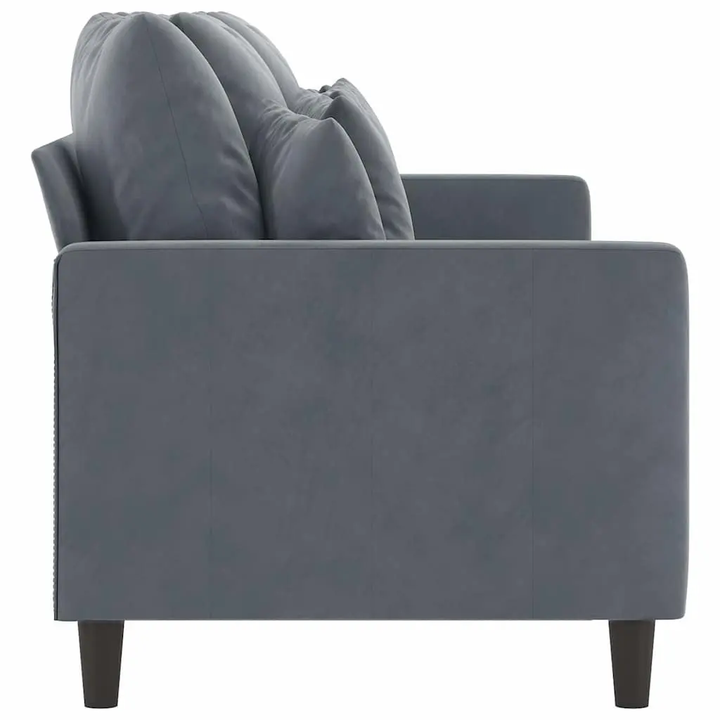 3-Seater Sofa Grey Velvet 180cm Lounge Couch Living Room Furniture Comfortable
