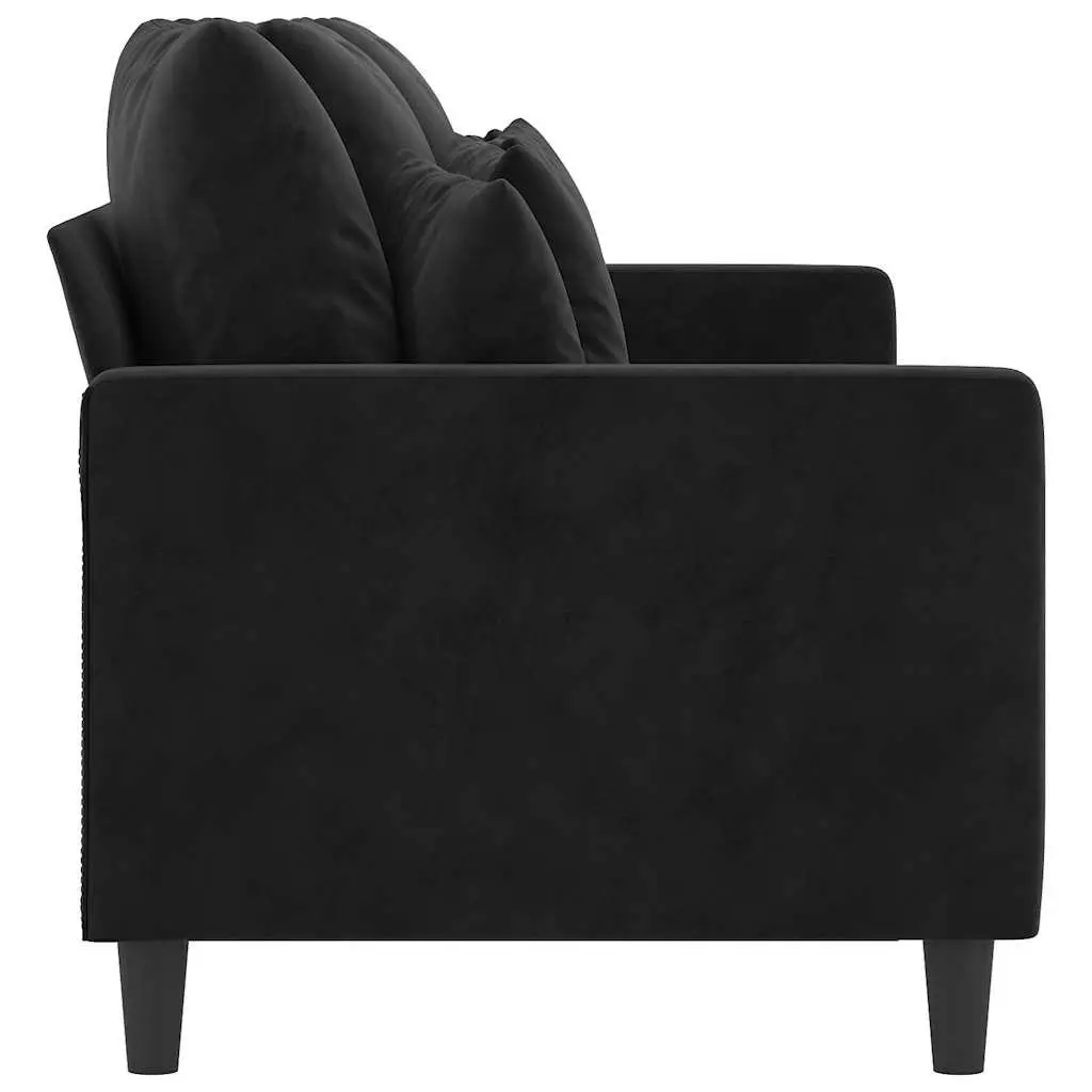 3-Seater Sofa 180 cm Black Living Room Couch Modern Velvet Upholstered Furniture
