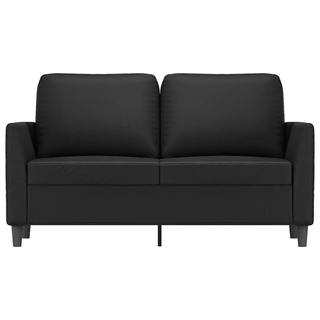 2-Seater Sofa Living Room 120cm Black Modern Faux Leather Furniture