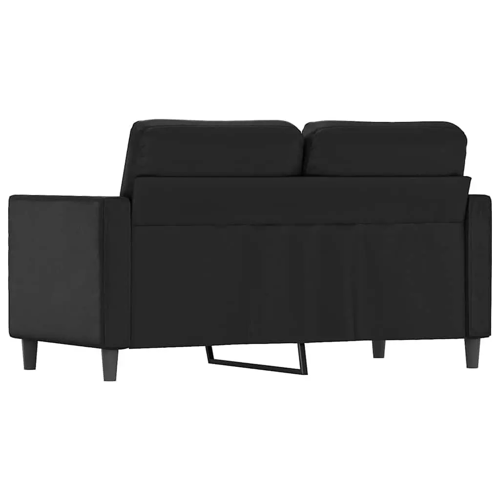 2-Seater Sofa Living Room 120cm Black Modern Faux Leather Furniture