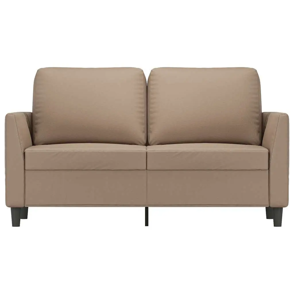 2-Seater Sofa Brown Faux Leather Modern Couch Living Room Furniture 120cm