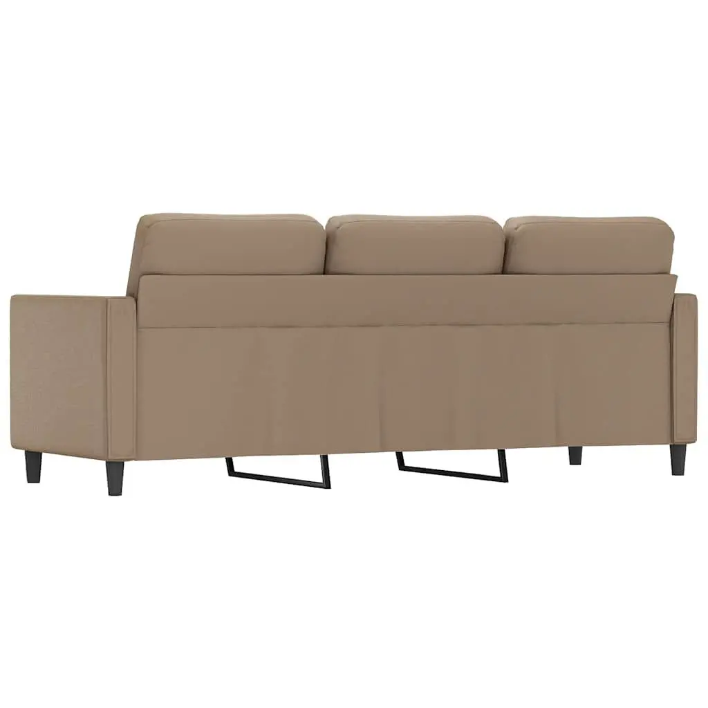 3-Seater Brown Faux Leather Sofa
