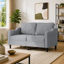 2-Seater Grey Sofa: Dimensions and Features Listed