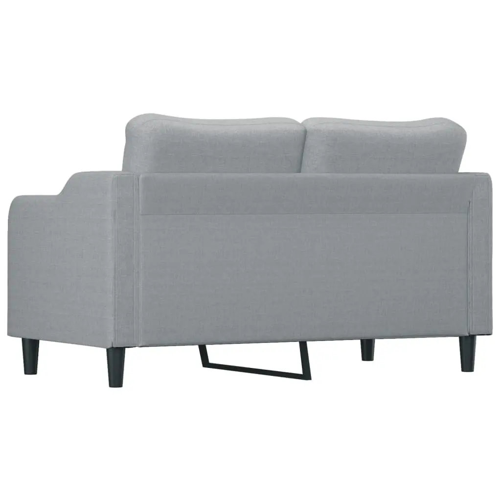 2-Seater Sofa Grey Fabric 140cm Living Room Couch Padded Armrests Modern Design