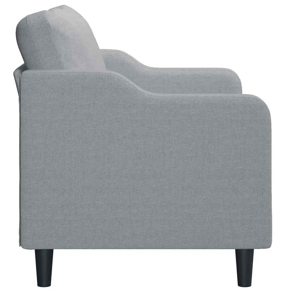 2-Seater Sofa Grey Fabric 140cm Living Room Couch Padded Armrests Modern Design