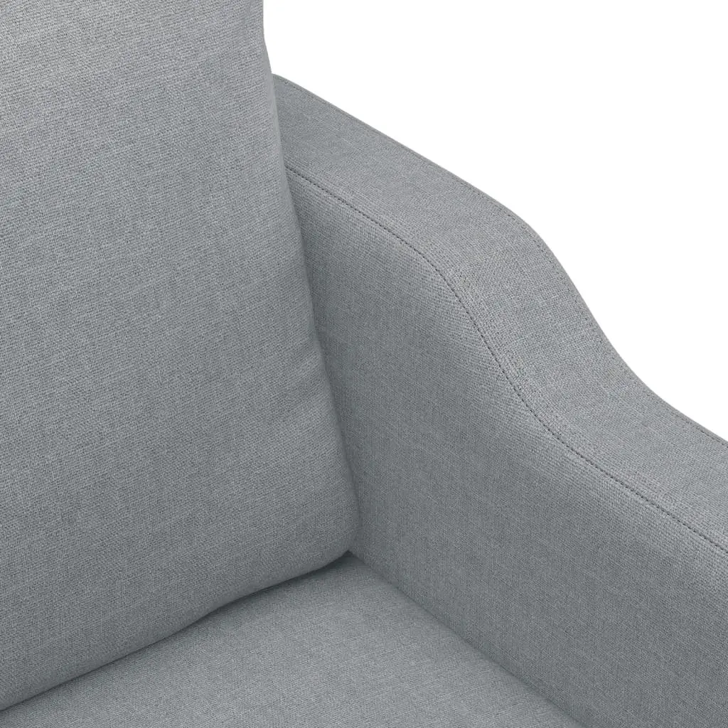 2-Seater Sofa Grey Fabric 140cm Living Room Couch Padded Armrests Modern Design