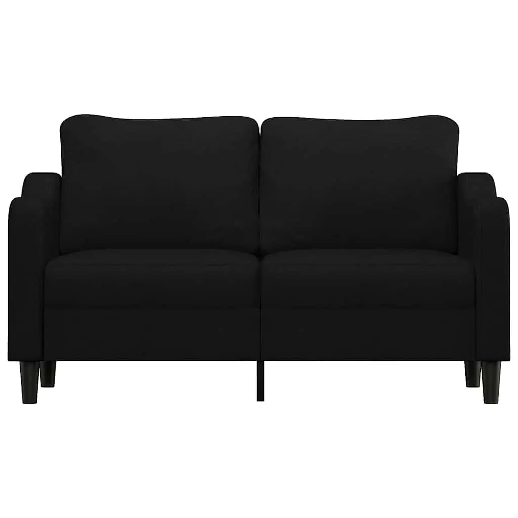 2-Seater Sofa Black 140cm Living Room Couch Fabric Upholstered