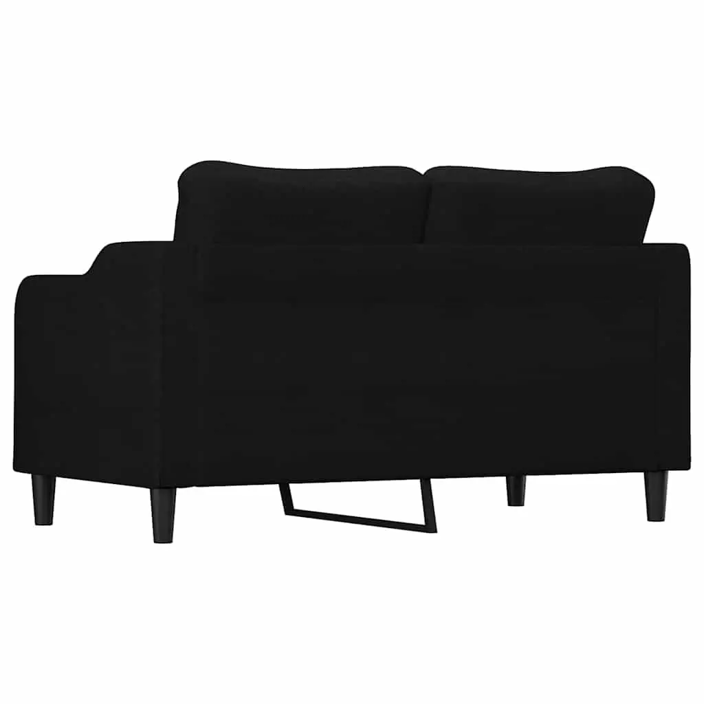 2-Seater Sofa Black 140cm Living Room Couch Fabric Upholstered