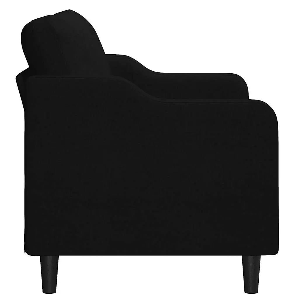 2-Seater Sofa Black 140cm Living Room Couch Fabric Upholstered