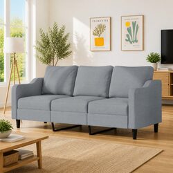 180cm Light Grey Fabric Sofa - 3-Seater Dimensions