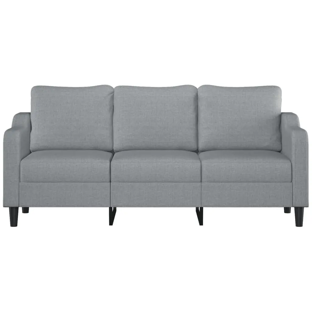 3-Seater Sofa Light Grey 180cm Modern Living Room Couch Fabric Upholstered