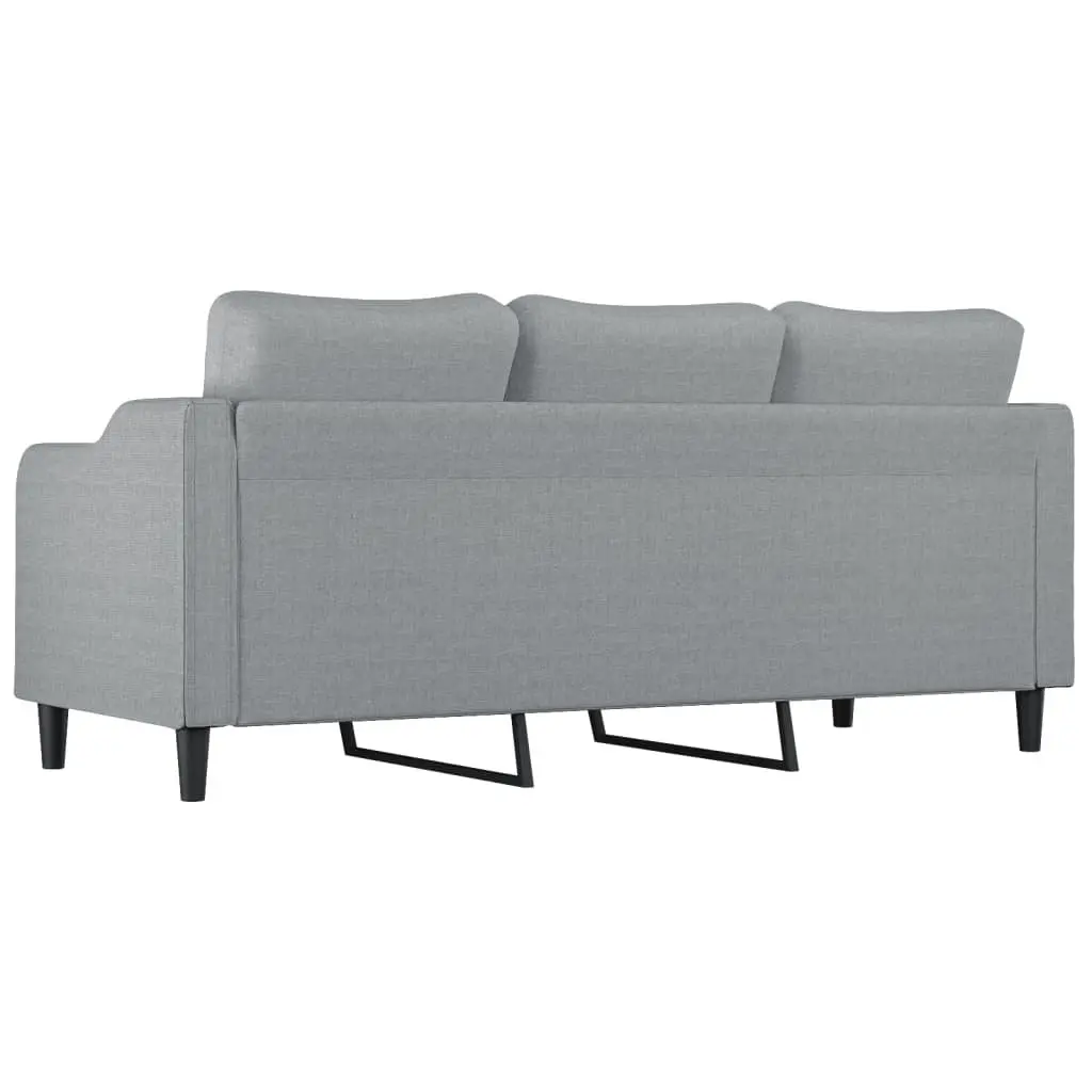 3-Seater Sofa Light Grey 180cm Modern Living Room Couch Fabric Upholstered